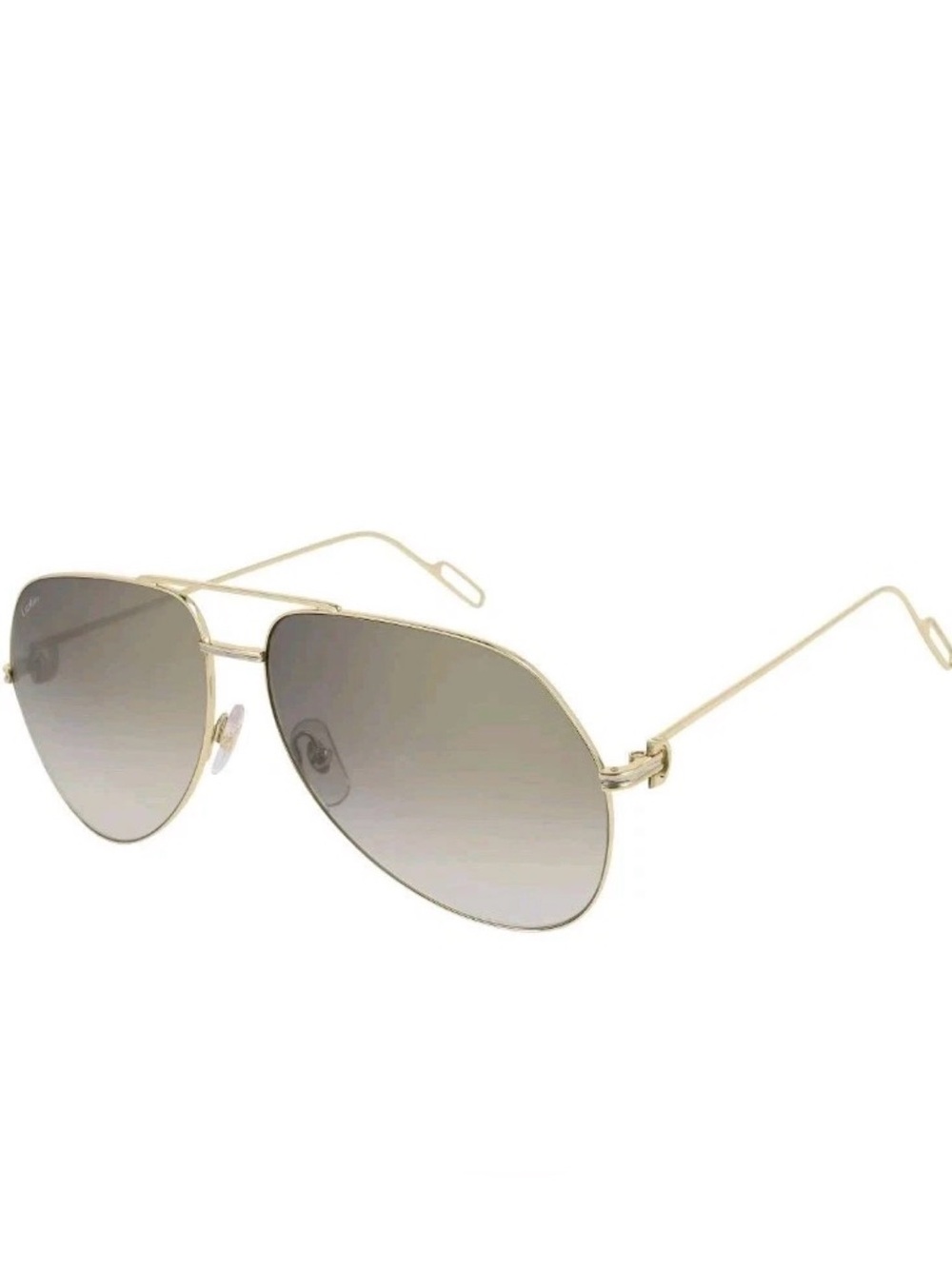 🔥100% Authentic Cartier Sunglasses Aviator Pilot Gold /  Grey Double C Décor🔥